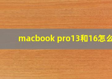 macbook pro13和16怎么选